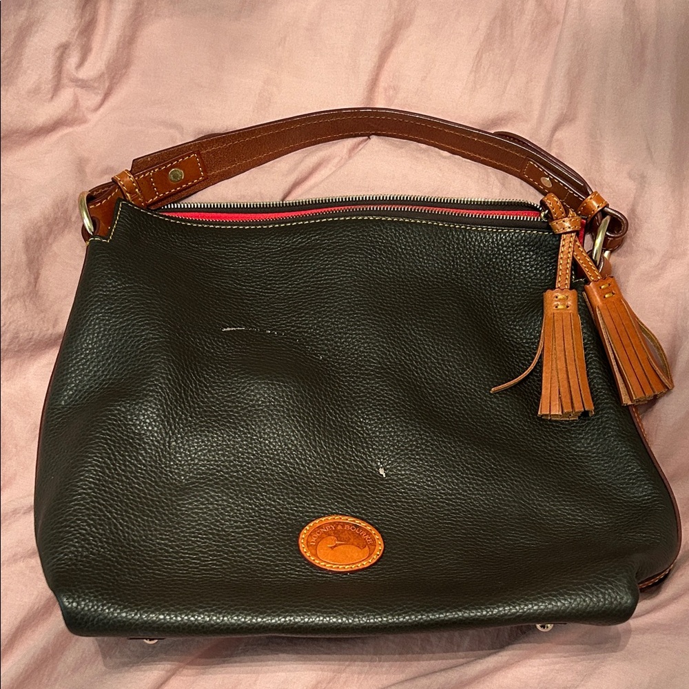 Dooney & Bourke Black and Tan Shoulder Bag